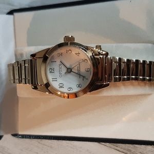 Optics Quartz Watch- Stainless Steel, Water Resistant, Gold Plated